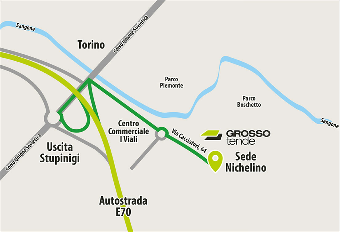Mappa Grosso Tende Torino - Nichelino